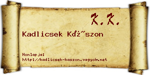 Kadlicsek Kászon névjegykártya